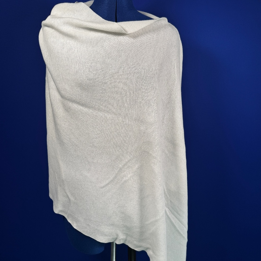 Eileen Fisher Asymmetrical Cotton Poncho pure white